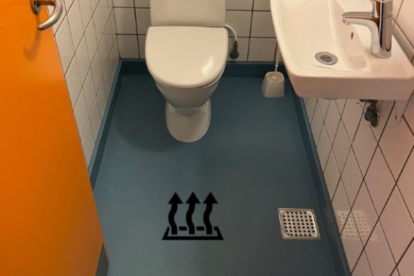 pu gulv med gulvarme under